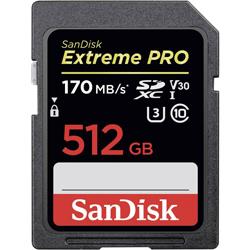 SanDisk Extreme PRO Carte SDXC 512 Go Class 10, UHS-I, UHS-Class 3, v30 Video Speed Class compatibilité vidéo 4K