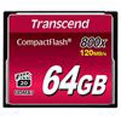 CompactFlash 64 Go 800x (120Mb/s) - Transcend