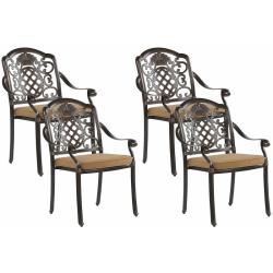 Lot de 4 chaises de jardin en aluminium marron foncé salento 191627 - BELIANI