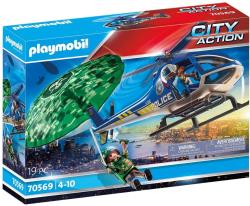 Playmobil 70569 City Action - Les policiers : Hélicoptère de police et parachutiste